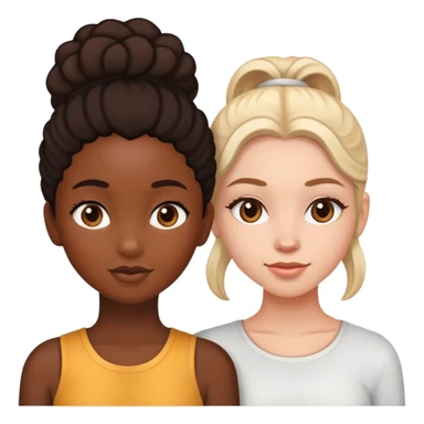 Black girl and white girl being friends  sticker