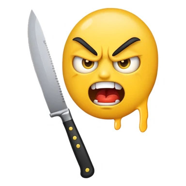 crazy emoji with knife sticker