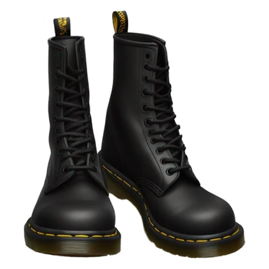 Realistic pair of black Dr.Martens Jaddon boots facing forward.  sticker