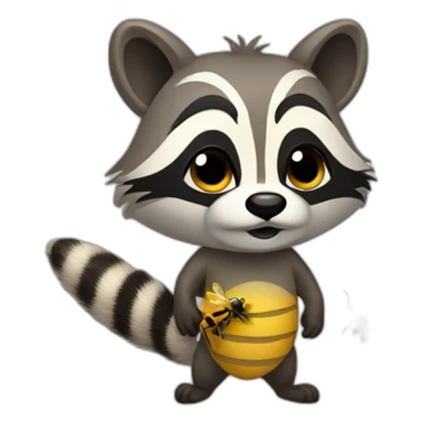 racoon killing gentle bees sticker