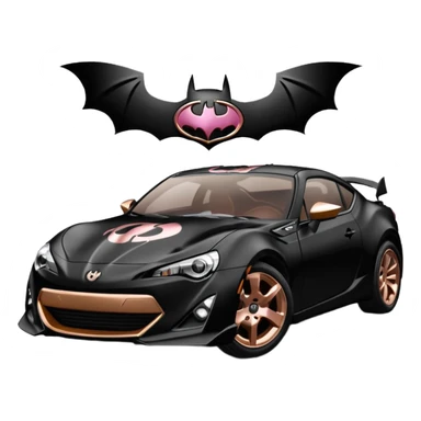 Satin black and rose gold Batman and 60’s Batgirl themed Scion FR-S  sticker
