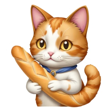 Cat holding baguette  sticker