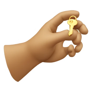 a curved light brown hand with a key floating  over it sticker