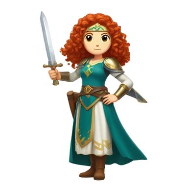 a white girl with long red curly hair and freckles, cosplaying Princess Zelda posing and ready for a fight sticker