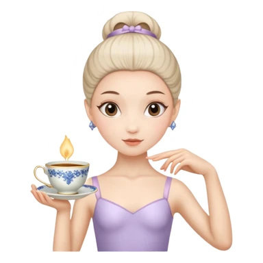 ballerina with a cup head sticker