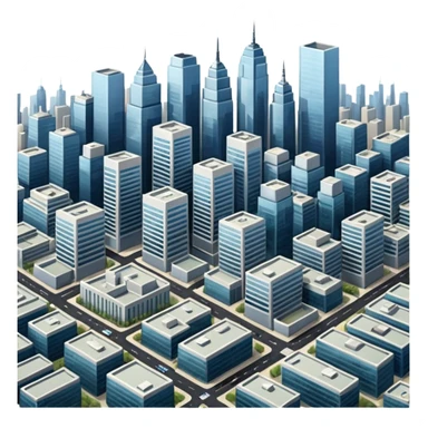 a top view of the city with many buildings as same   sticker
