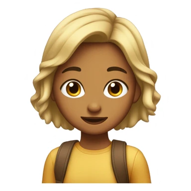 Chica con el pelo corto y castaño yendo al colegio sticker