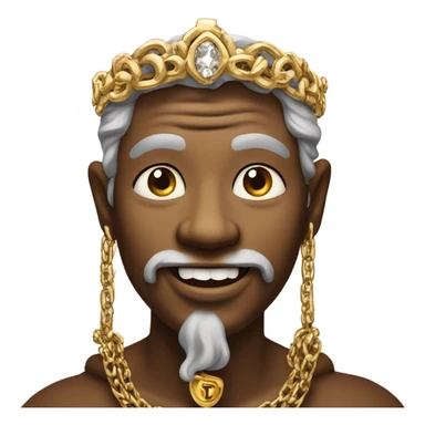 A god wearing god chains has gold teeth and various diamonds  sticker