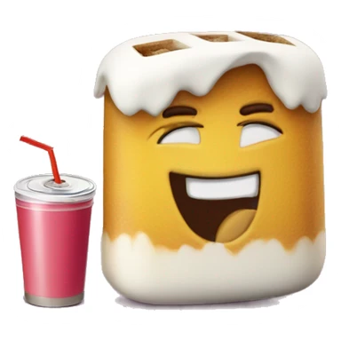 Marschmellow with a drink packet drinks sticker