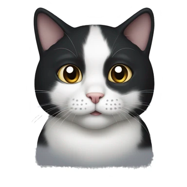 black cat with a white chin and white paws sticker