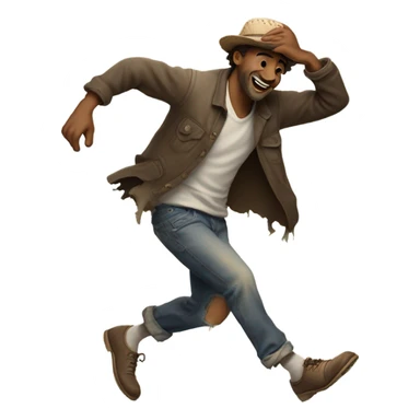 Guy dancing like a hobo sticker