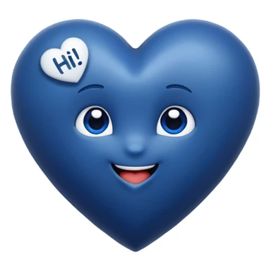 Dark Blue heart with the words Hi Cutie! in the middle  sticker