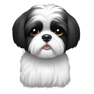 a black and white shih tzu sticker