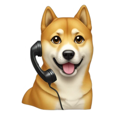 doge on telephone sticker