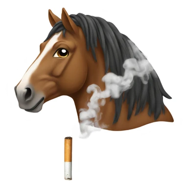 Horse with cigarette smoke  sticker
