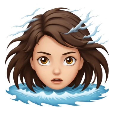 hurricane with mad brunette girl in middle  sticker