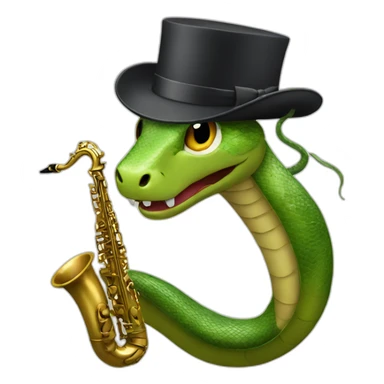snake with hat playing sax sticker