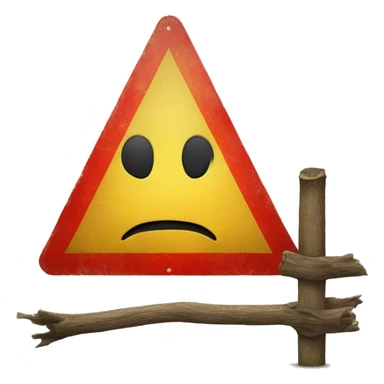 goofy danger warning sign monster sticker