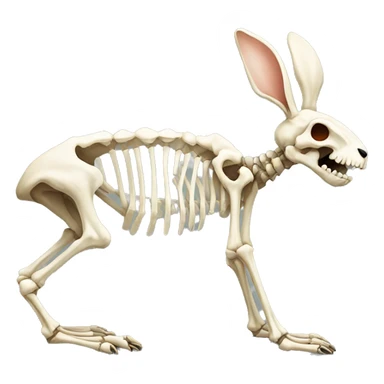 A full-length rabbit skeleton with crosses over its eyes sticker