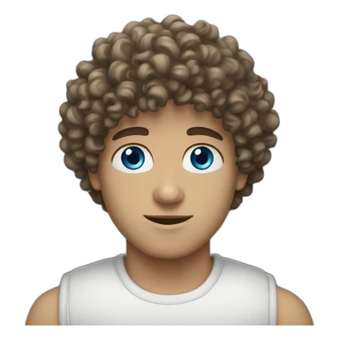 white arabic 18 year old curly haired guy with blue eyes sticker