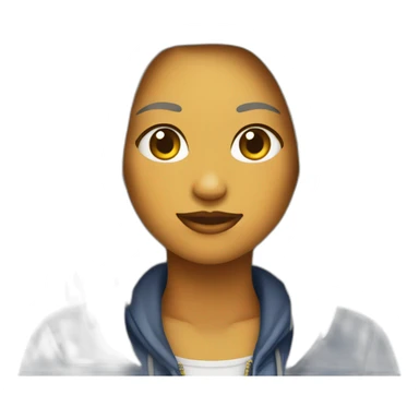 Chica de frente grande con una MacBook  sticker