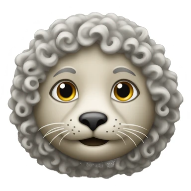 a seal with curly hair sticker