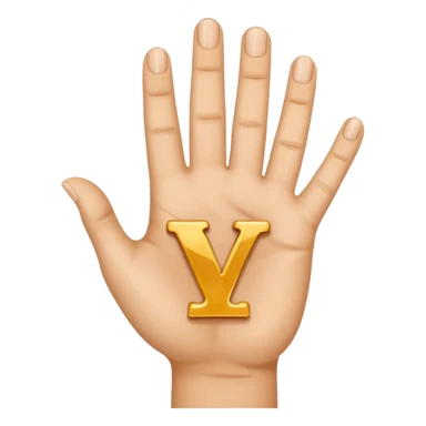 Give an emoji on live yours with the initial lv from the left hand throwing up l and the right hand throwing up v from the left thumb sticker