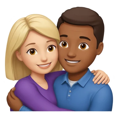 Two people hugging looking at each other, one male one female sticker