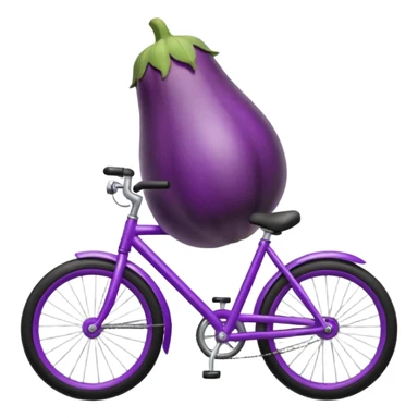 Eggplant on a bicycle  sticker