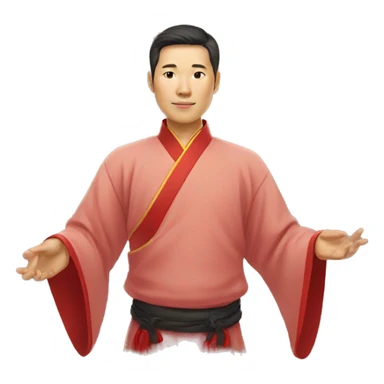 Chinese man wear Chinese traditional clothes sticker