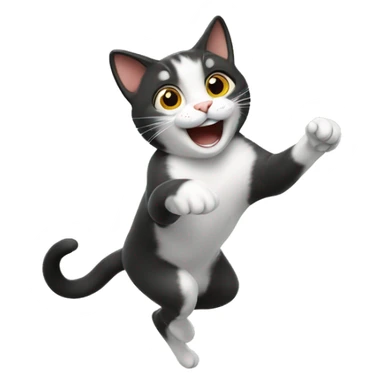 Happy Jumping Cat sticker
