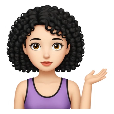 girl In Sleeveless, black hair, curley. sticker