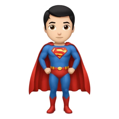 black haired man in superman clothes sticker