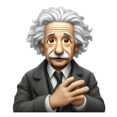 albert einstein with wawing hand sticker