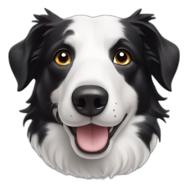 a border collie with asymetric white spot on head sticker