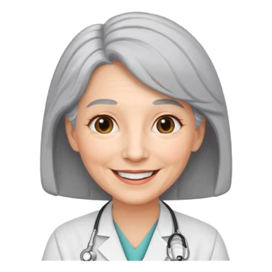 older obstetrician female emoji grey hair sticker