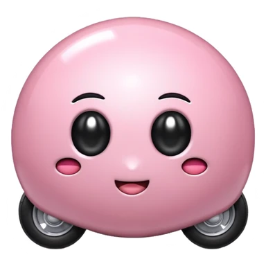 Metal cute black eyes Kirby ball driving on 4 car wheels sticker