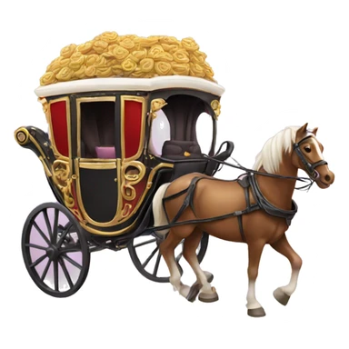 horse carriage full of thinks sticker