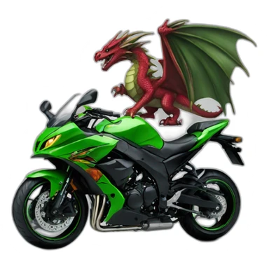 Dragon on a Kawasaki  sticker