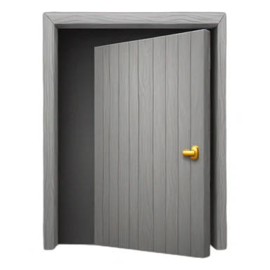 One gray wood open door perspective sticker
