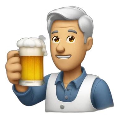 Man with smoke coming from nose holding a beer sticker