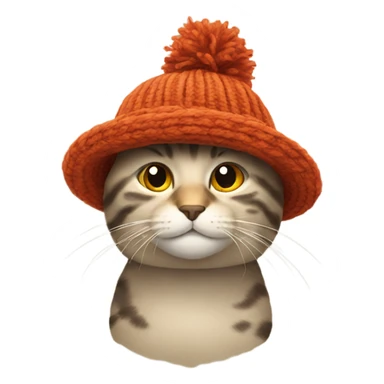 cat with a woolen hat sticker