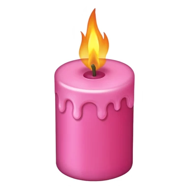 Draw a pink candle with a flame on it from a bird's eye view. sticker