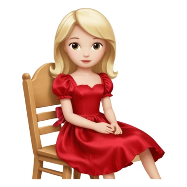 Blonde Doll wearing red Sitting On The Chair  sticker