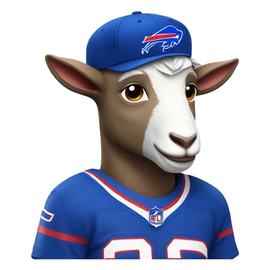 Goat wearing buffalo bills  sticker