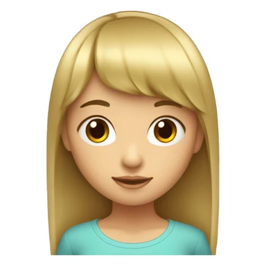 Niña con flequillo y pelo largo  sticker