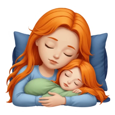 Orange long hair girl sleeping sticker
