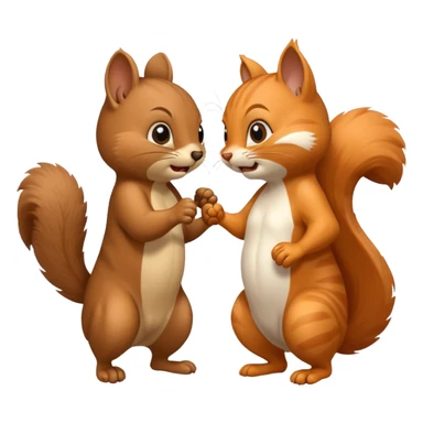 Squirrel and cat fighting  sticker