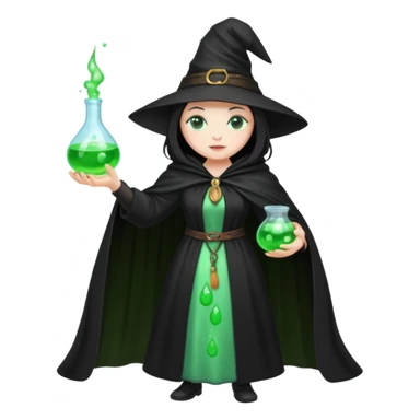 full-body witch gave a magic potion  sticker