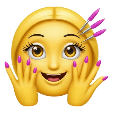 Sassy emoji with lashes and nails sticker